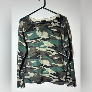 J. Crew Camouflage Long Sleeve Tee 100% Merino Wool